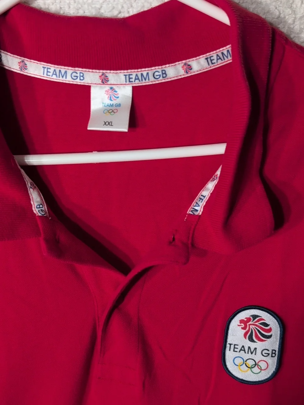 London 2012 Olympic Team GB Great Britain Adidas Red Polo Shirt Size XXL